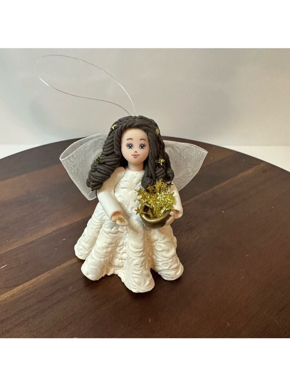 VTG Avon Kneeded Angels Angel Ornament Shooting Stars Basket Gold Accents
